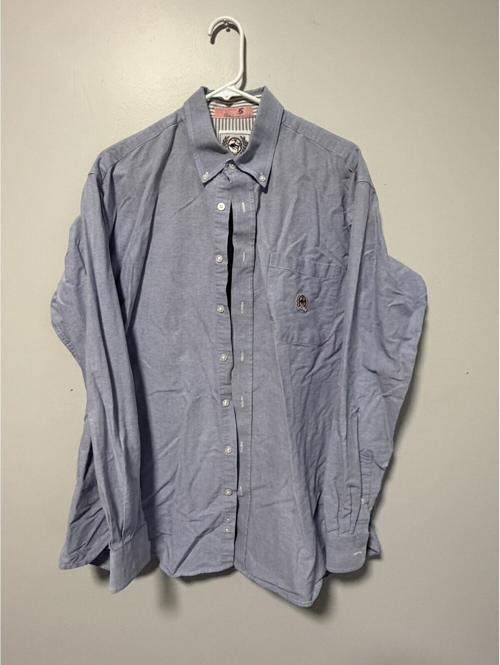 Vintage Cinch Mens L Blue Oxford Long Sleeve Button Down Western Cotton Cowboy